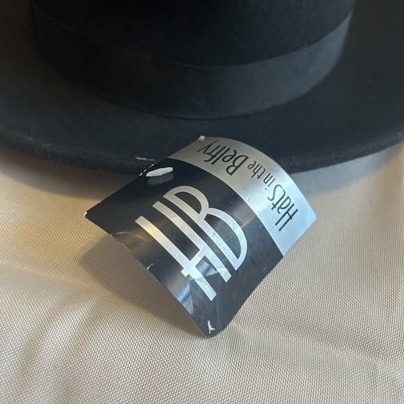 NWT Hats in the Belfry Belfry Bartolo Black Merino Wool Felt Fedora Hat Size XL main image 5